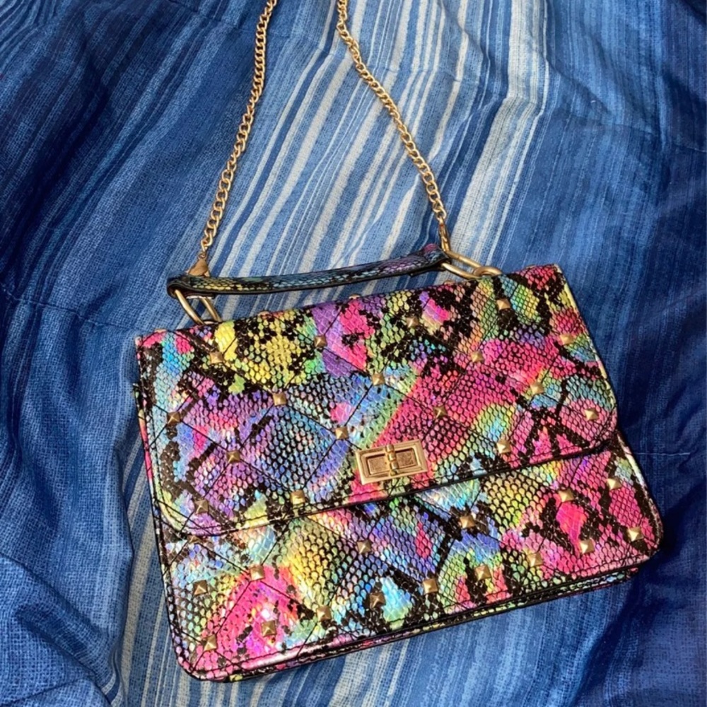 snakeskin crossbody bag